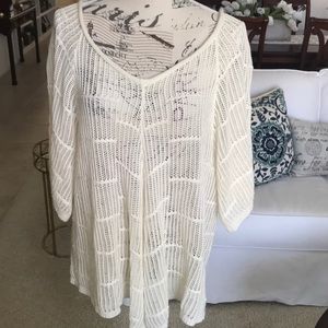 Gorgeous cream colored loose knit top NWOT